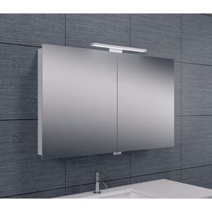 Spiegelkast wiesbaden met led verlichting 100x60 aluminium