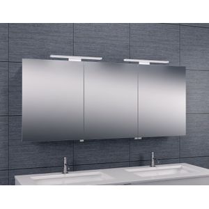 Spiegelkast wiesbaden met led verlichting 140x60 aluminium