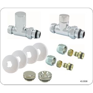 Riko - Luxe Radiator Aansluitset - Chroom - Compleet