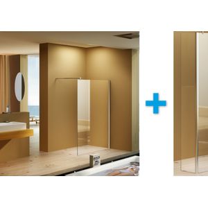 Wiesbaden Inloopdouche met Zijwand Nano 80 x 30 cm. - 8 mm. Helder Glas