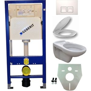 Sanifun Geberit UP 100 +Neptunus WC+ Nept.zitt.+ Delta 50 wit.