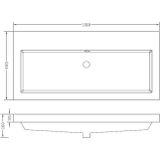 Wastafel wiesbaden vision 100x46 wit (zonder kraangat)