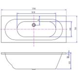 Xellanz Wiesbaden Portus RD inbouw duo ligbad 170x70x43 cm glans wit