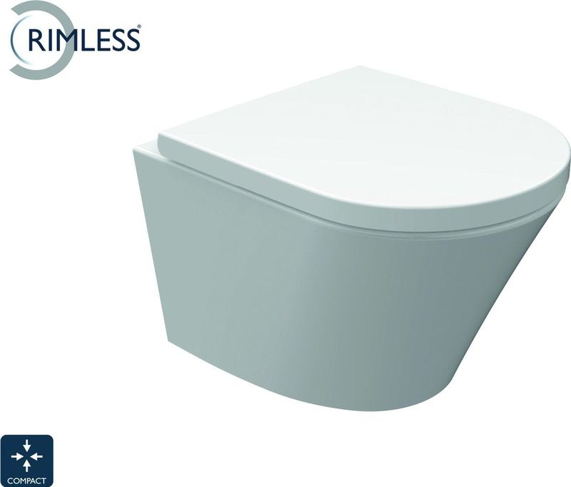 Wiesbaden Vesta Junior Wandcloset Rimless Verkort Met Vesta Junior Toiletzitting Softclose En Quick Release