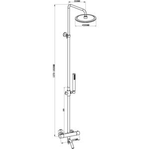 Verlengbuis Douchestang Wiesbaden Caral-Eco 50 cm Chroom