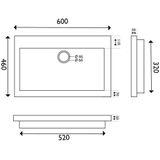 Wiesbaden wastafel Marley 600 x 460 x 50 mm