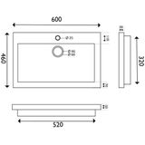 Wiesbaden wastafel Marley 600 x 460 x 50 mm