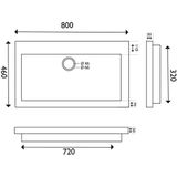 Sanifun Wastafel Obi 1200 X 460 X 50 Mm