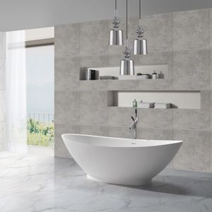 Ligbaden - Wiesbaden Solid Surface Vrijstaand Bad - 186.5 x 84 x 59.5 - Type 2 - Mat Wit