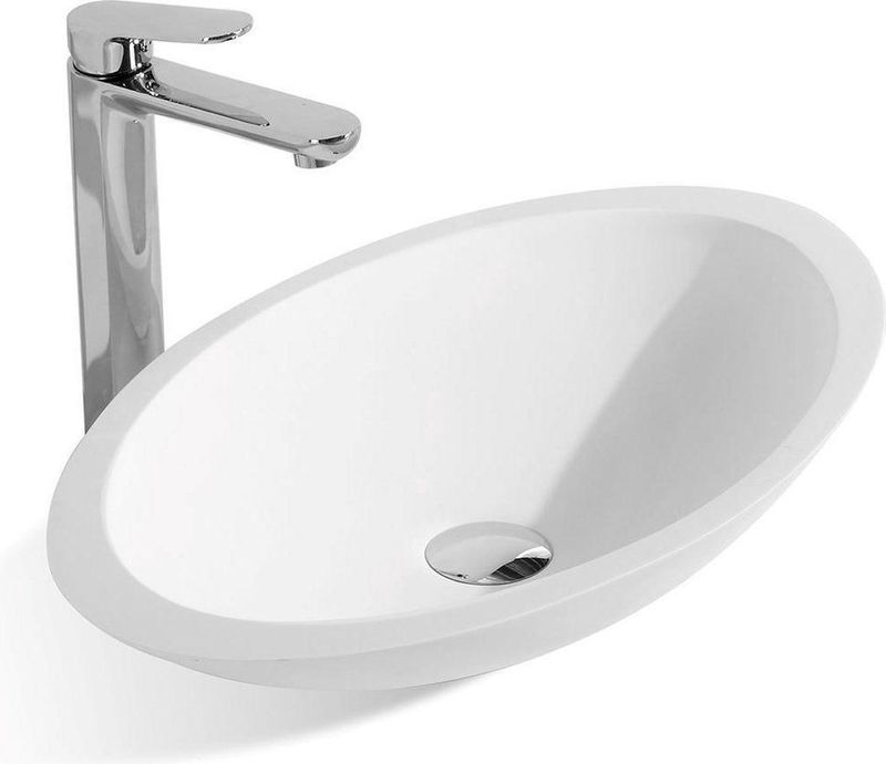Sanifun Solid Surface opzetwastafel ovaal 590x350x110