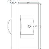 Xellanz Wiesbaden Tigris wastafel enkel met 1 kraangat 100x46x8 cm kunstmarmer glans wit 38.6102