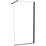 Wiesbaden inloopdouche Safety Glass 10mm NANO met zwart muurprofiel 90x200