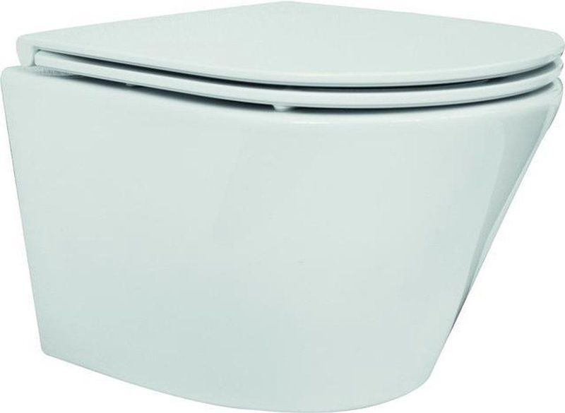 Wiesbaden Vesta Junior Wandcloset Rimless Verkort Met Flatline Toiletzitting Softclose En Quick Release