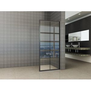 Inloopdouche wiesbaden zwart met handdoekbeugel 100x200 cm 10 mm nano coating