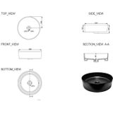 Wiesbaden Link Opzetwastafel Rond 400x145 Zwart