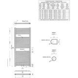 Elara sierradiator mat zwart 1185x600 middenonder aansluiting