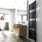 Sierradiator wiesbaden elara mat zwart 1817x600 cm (midden/onder aansluiting)