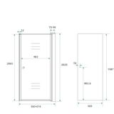 Wiesbaden Nisdeur met profiel 90x202cm 8mm NANO rookglas