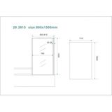 Wiesbaden - Vaste Badwand - 80 cm - 150 cm - 6 mm Veiligheidsglas - NANO Coating