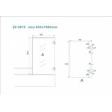 Wiesbaden - Draaibare Badwand - Profielloos - 80x150 cm - 6mm Veiligheidsglas - NANO Coating