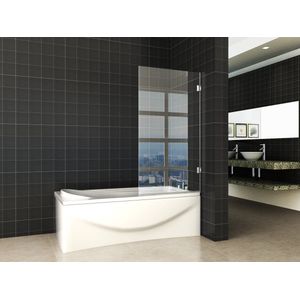 Wiesbaden - Draaibare Badwand - Profielloos - 80x150 cm - 6mm Veiligheidsglas - NANO Coating