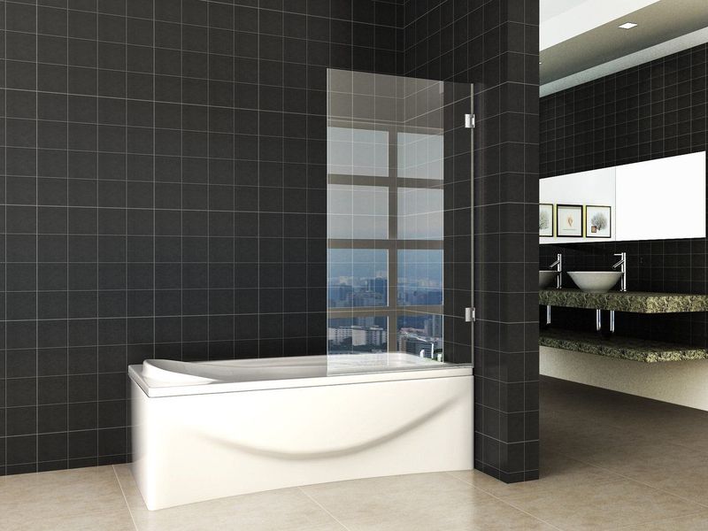 Wiesbaden - Draaibare Badwand - Profielloos - 80x150 cm - 6mm Veiligheidsglas - NANO Coating