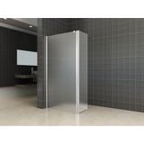 Zijwand wiesbaden voor inloopdouche met links scharnierend profiel 35x200 cm 10 mm nano geheel mat glas