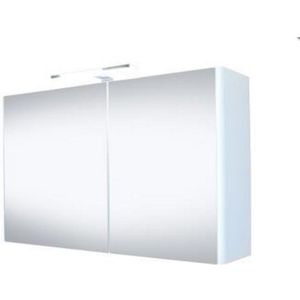 Best-design "happy" mdf spiegelkast + verlichting 80x60 cm wit