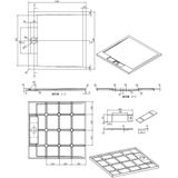 Douchebak best design decent 100x100x3.5 cm solid surface mat wit