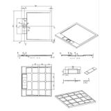 Douchebak best design decent 90x90x3.5 cm solid surface mat zwart