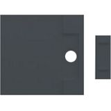 Douchebak best design decent 100x100x3.5 cm solid surface mat zwart