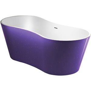 Vrijstaand bad best design purplecub 174x77x58 cm acryl paars