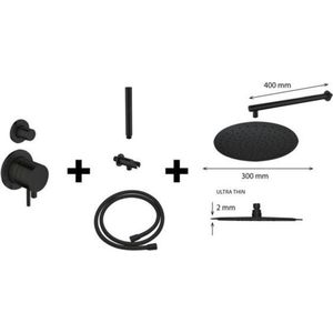 Regendoucheset Best Design Gless Nero M300 RVS Mat Zwart