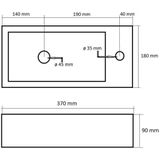 Fontein best design farnetta 37x18x9 cm kraangat links mat zwart