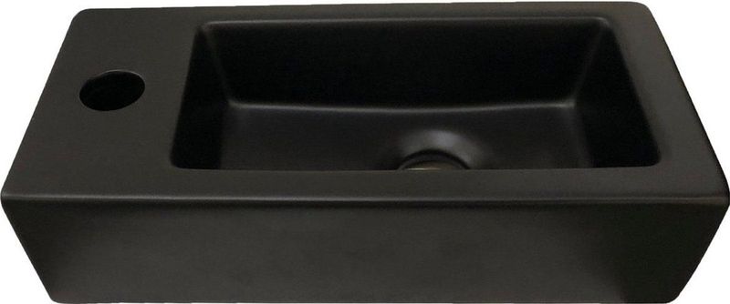 Fontein best design farnetta 37x18x9 cm kraangat links mat zwart