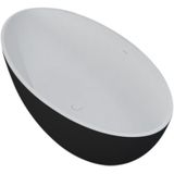 Best Design Solid Surface vrijstaande bad 185x85 cm Bicolor mat zwart/wit
