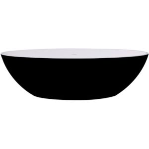 Vrijstaand bad best design solid surface 180x85 cm bicolor mat zwart/wit