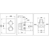 Inbouw thermostaat best design piazza met inbouw box 2 weg 1/2 chroom