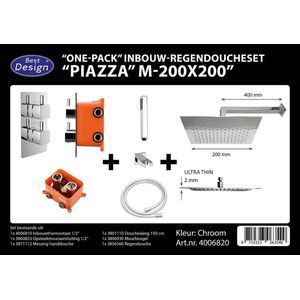 Best Design Piazza inbouw regendoucheset & inbouwbox M-200×200