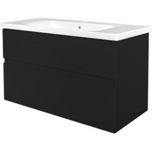 Best Design Quick Black Greeploos meubel onderkast en wastafel 80 cm mat zwart 4007340