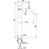 Wastafelmengkraan best design mitaal 35.1 cm 1-hendel mat zwart