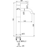 Wastafelmengkraan best design mitaal 35.1 cm 1-hendel mat zwart