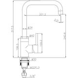 Keukenmengkraan best design moya uitloop gebogen 31.7 cm 1-hendel gunmetal