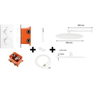 Regendoucheset Best Design White Rond Thermostatische Inbouwset Mat Wit