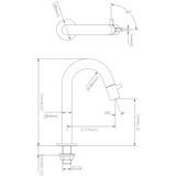 Toiletkraan best design lyon 1-draaiknop gebogen 21 cm mat rose goud