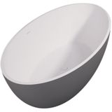 Vrijstaand ligbad best design new stone dicolor 180x85x52 cm solid surface grijs /mat wit