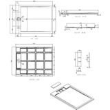 Douchebak best design decent 120x90x3.5 cm solid surface grijs