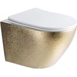 Best Design - Wandcloset - Rimfree - Glans Wit/Goud - Keramiek