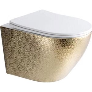 Best Design - Wandcloset - Rimfree - Glans Wit/Goud - Keramiek