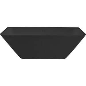 Best Design Borgh half vrijstaand bad 180x85x55cm solid surface mat zwart 4010280